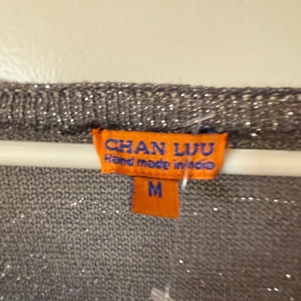 Chan Liu grey silver shirt with pocket - Picture 3 of 6